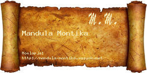Mandula Montika névjegykártya